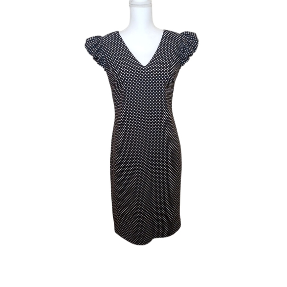 Calvin Klein Dresses & Skirts - Calvin Klein Black & White Polka Dot Sheath Dress - Size 14